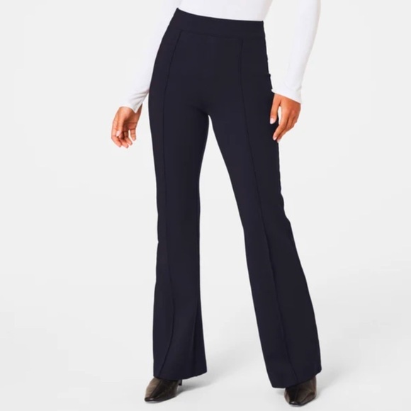 Spanx The Perfect Pant, Hi-Rise Flare navy blue large petite - Picture 1 of 16